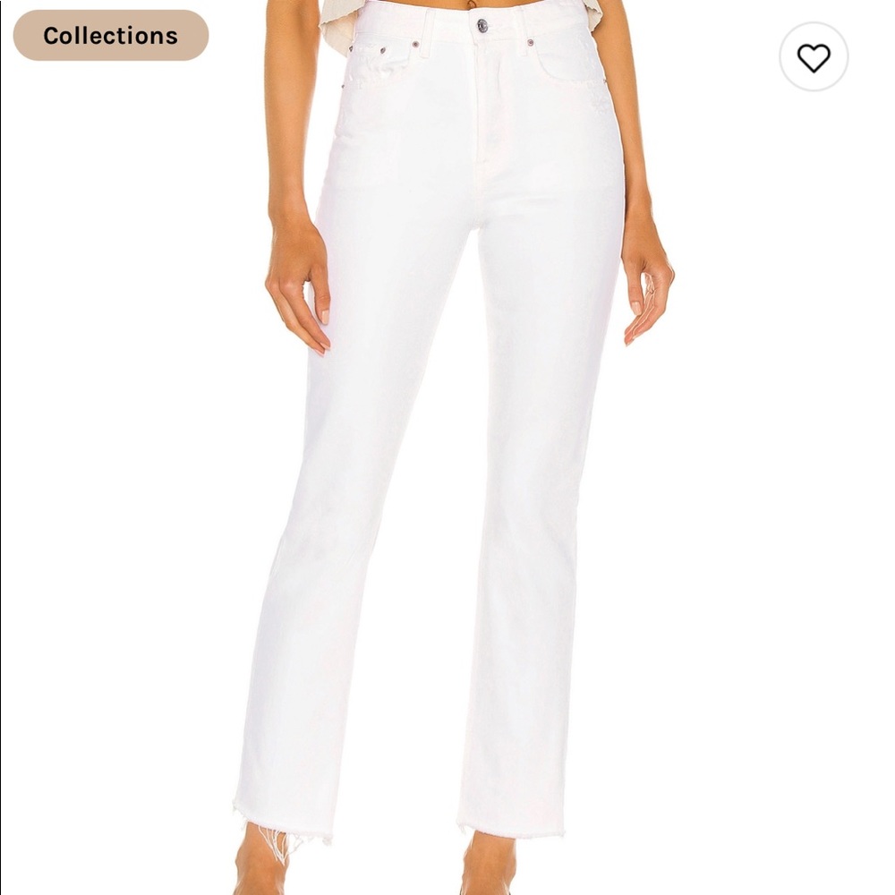 GRLFRND Karolina High Rise Crop- white jeans